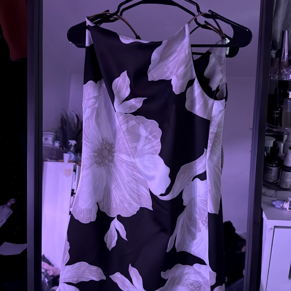 Donn Karen dress with gold bangles for shoulders